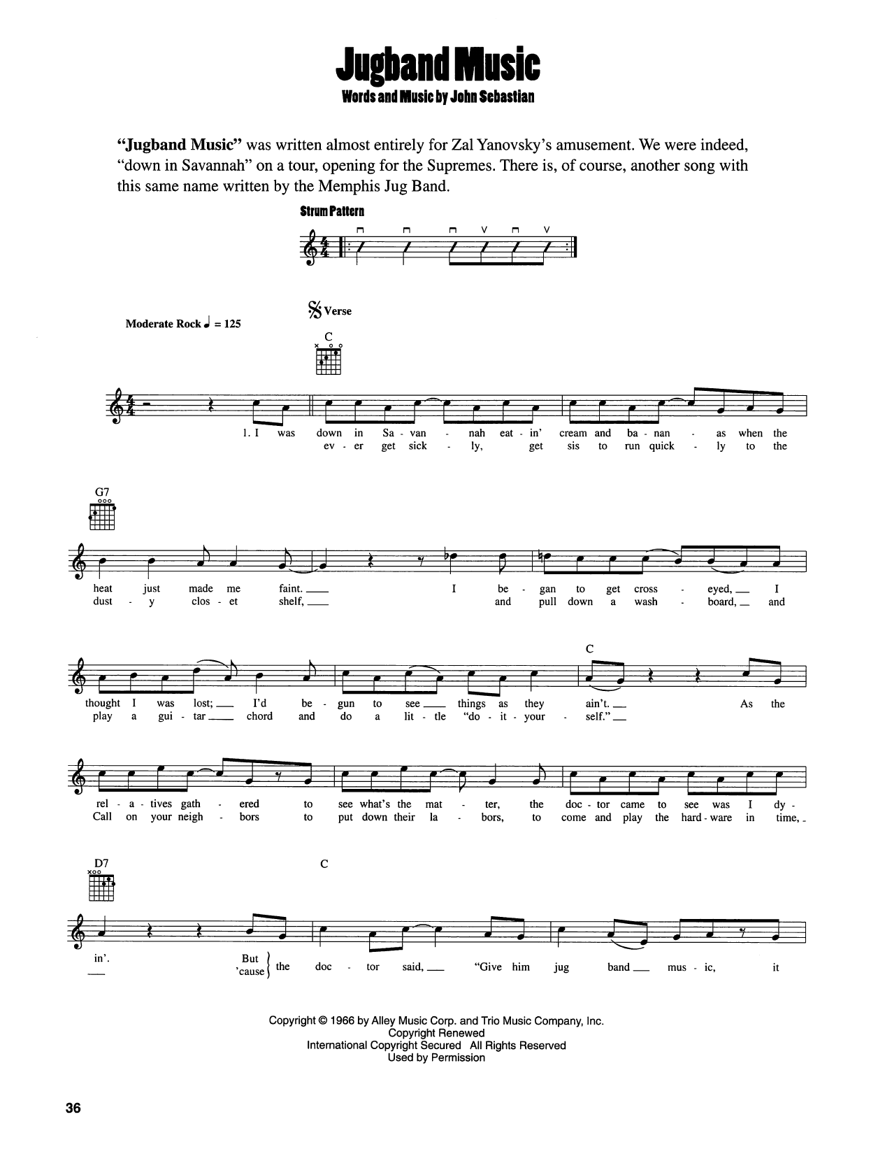 Download John Sebastian Jug Band Music Sheet Music and learn how to play Easy Guitar PDF digital score in minutes