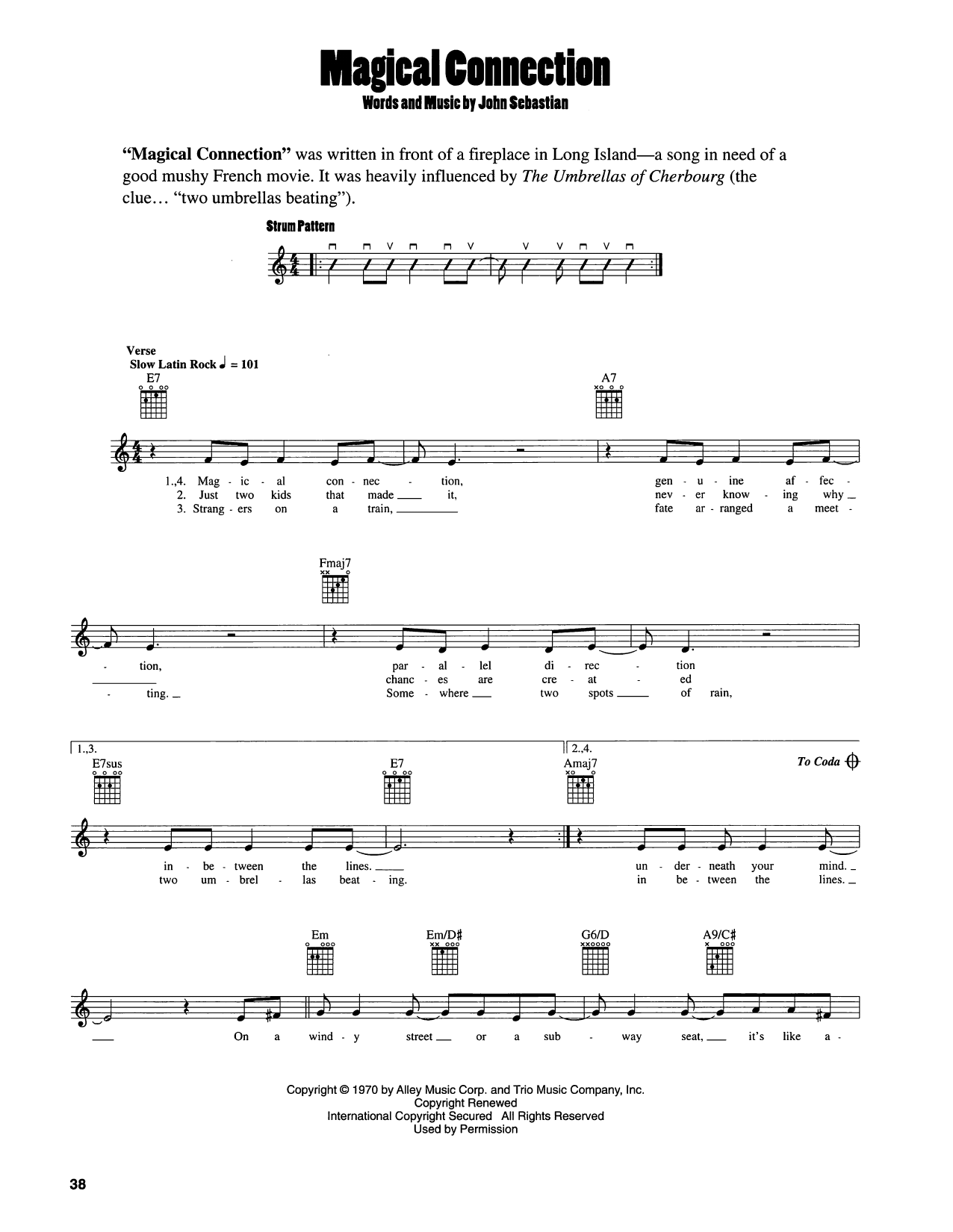 Download John Sebastian Magical Connection Sheet Music and learn how to play Easy Guitar PDF digital score in minutes