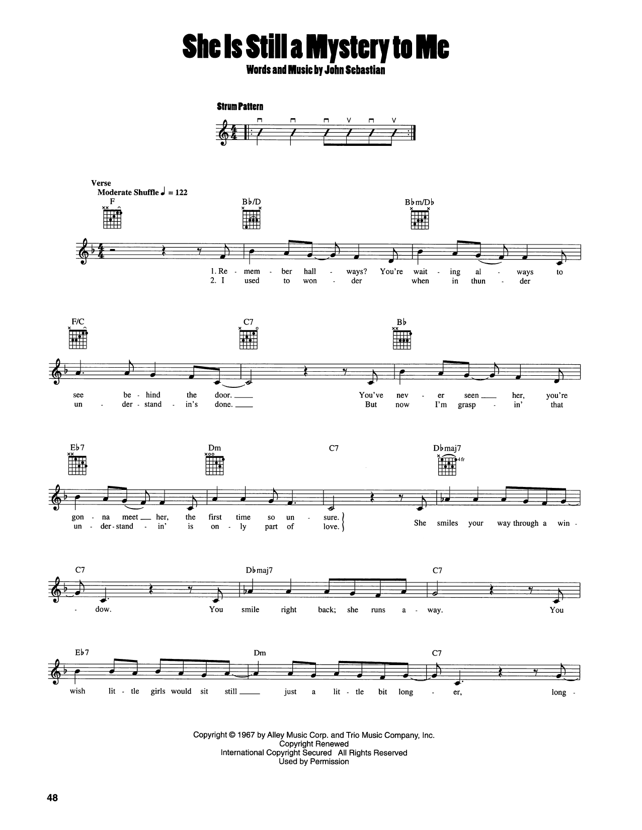 Download John Sebastian She Is Still A Mystery To Me Sheet Music and learn how to play Easy Guitar PDF digital score in minutes