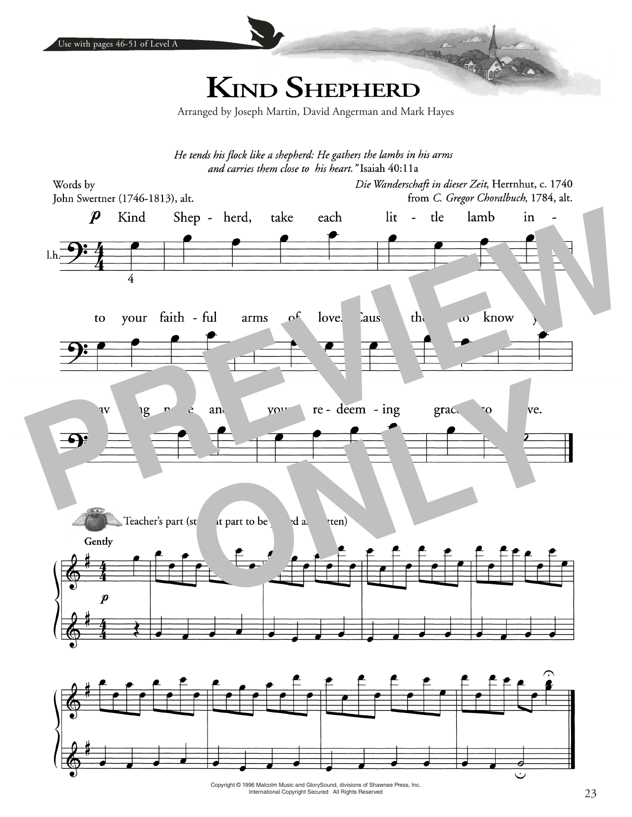Download John Swertner Kind Shepherd Sheet Music and learn how to play Piano Method PDF digital score in minutes