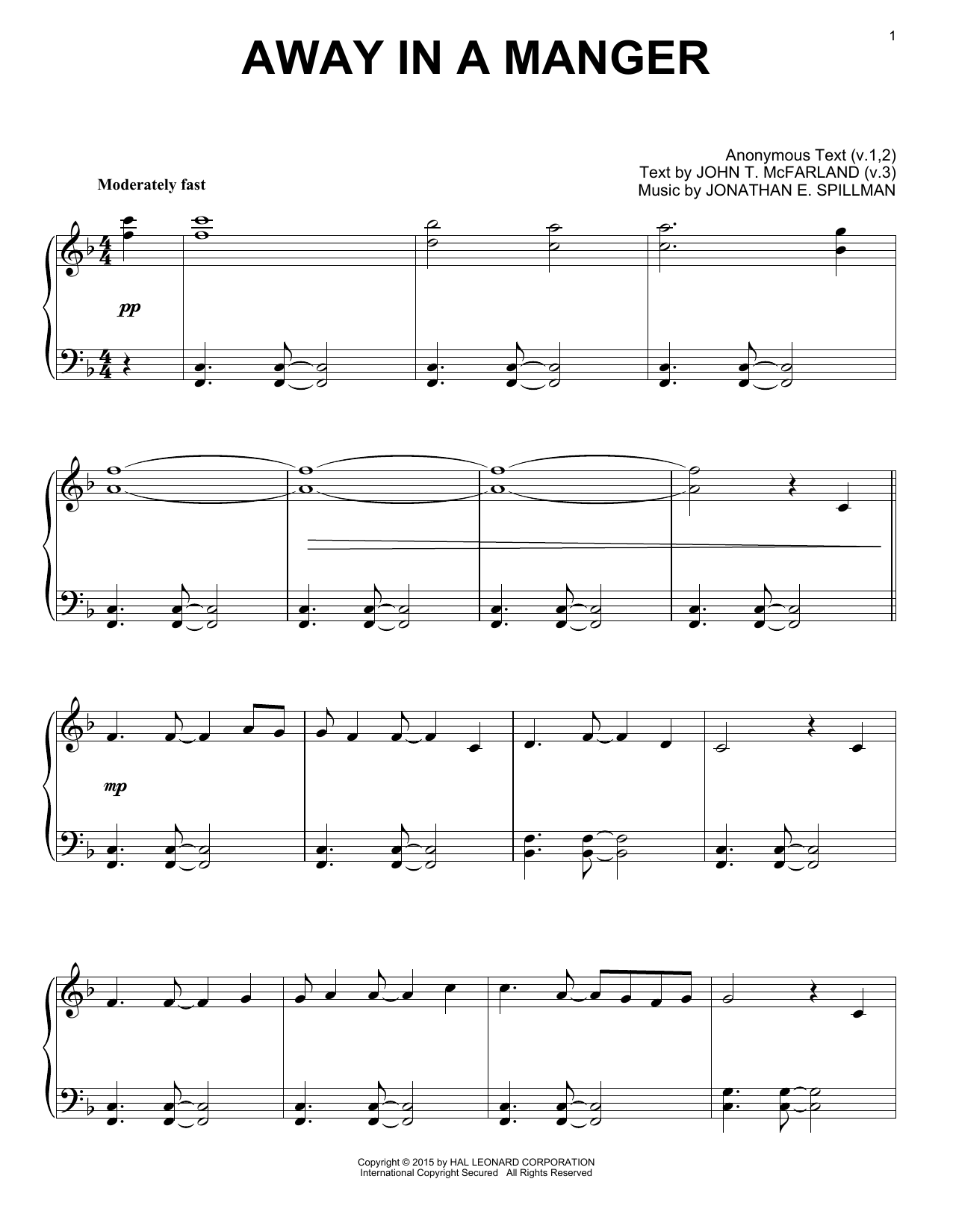Download John T. McFarland (v.3) Away In A Manger Sheet Music and learn how to play Alto Sax Solo PDF digital score in minutes