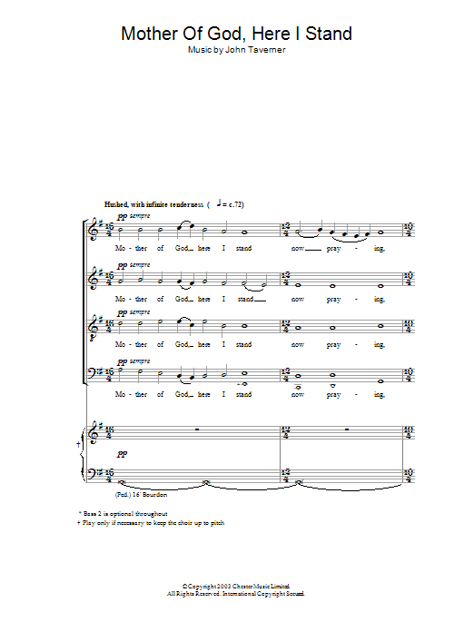 Download John Tavener Mother Of God, Here I Stand Sheet Music and learn how to play Choir PDF digital score in minutes