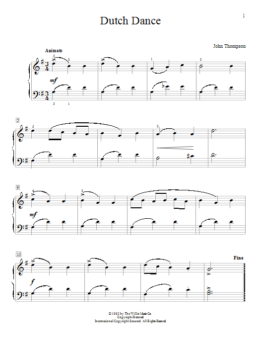 Download John Thompson Dutch Dance Sheet Music and learn how to play Easy Piano PDF digital score in minutes