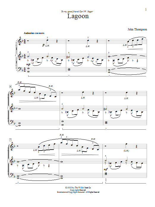 Download John Thompson Lagoon Sheet Music and learn how to play Easy Piano PDF digital score in minutes