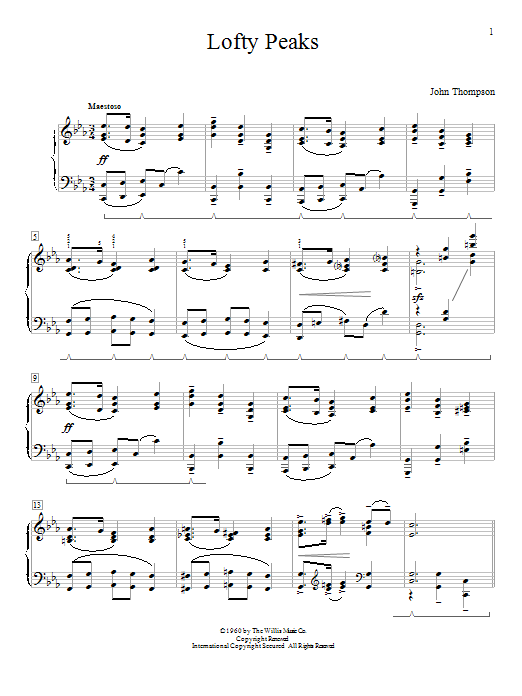 Download John Thompson Lofty Peaks Sheet Music and learn how to play Easy Piano PDF digital score in minutes