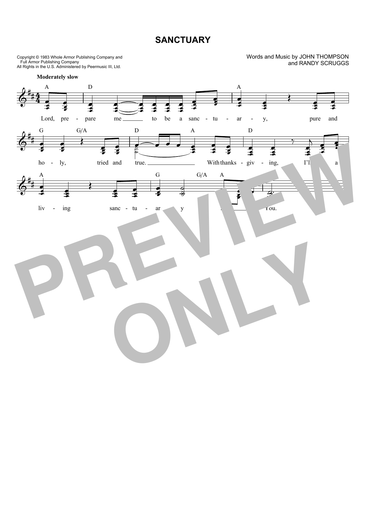 Download John Thompson Sanctuary Sheet Music and learn how to play Melody Line, Lyrics & Chords PDF digital score in minutes