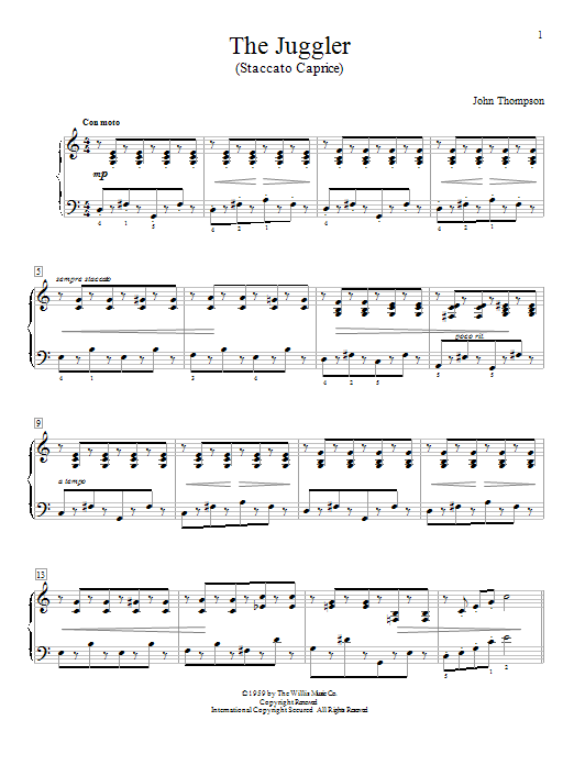 Download John Thompson The Juggler Sheet Music and learn how to play Easy Piano PDF digital score in minutes