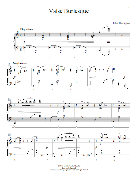 Download John Thompson Valse Burlesque Sheet Music and learn how to play Easy Piano PDF digital score in minutes