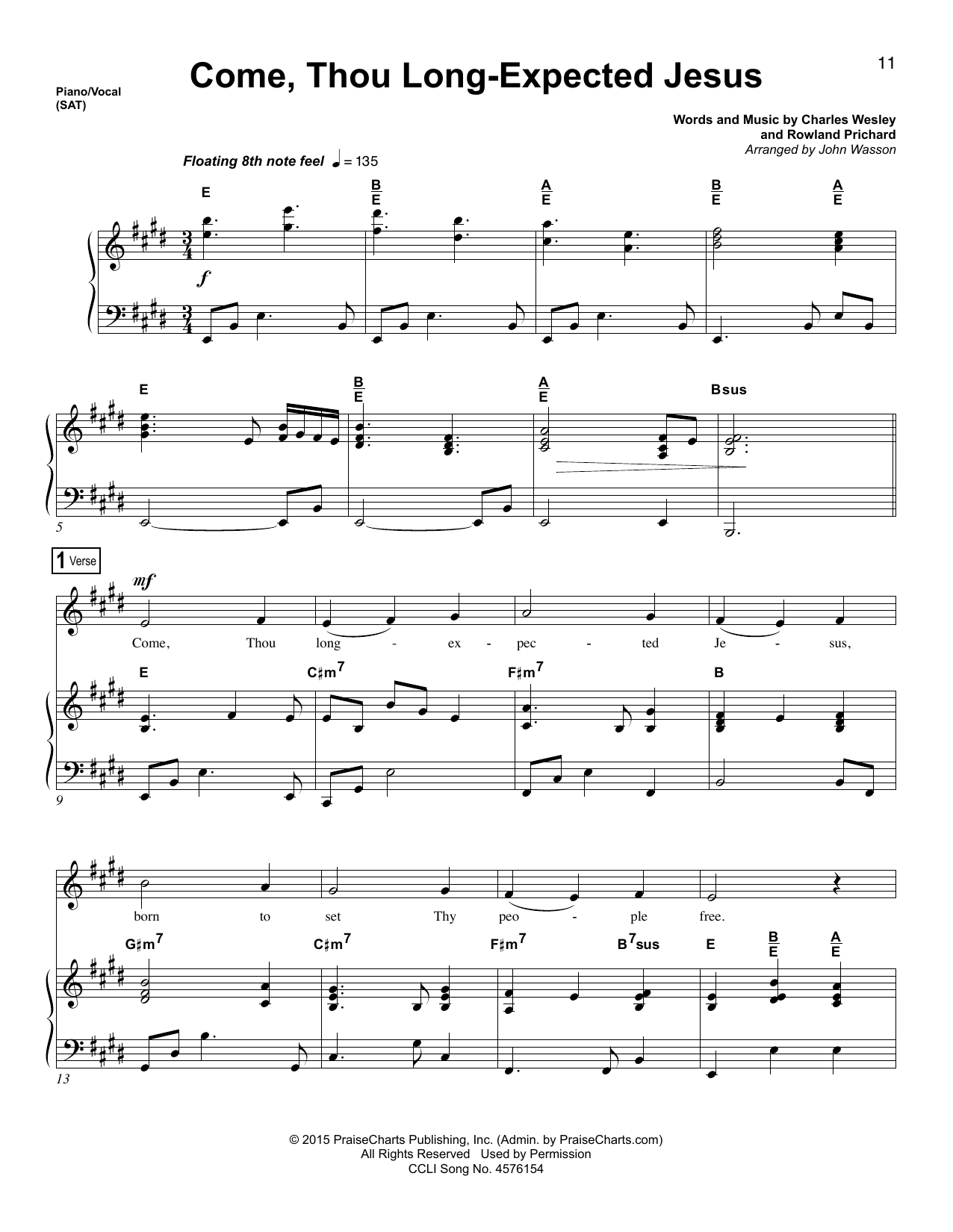 Download John Wasson Come Thou Long Expected Jesus Sheet Music and learn how to play Lead Sheet / Fake Book PDF digital score in minutes