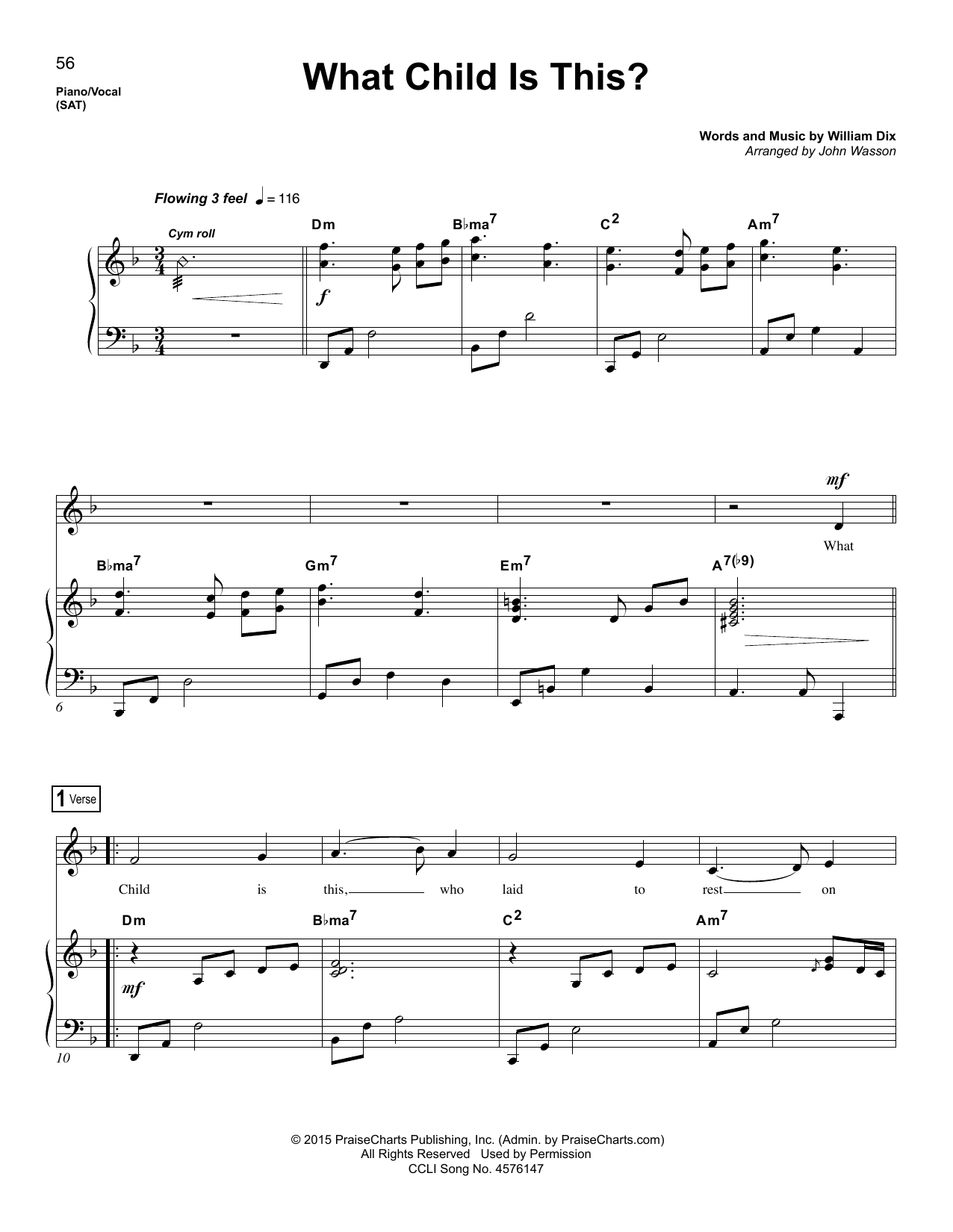 Download John Wasson What Child Is This? Sheet Music and learn how to play Piano & Vocal PDF digital score in minutes