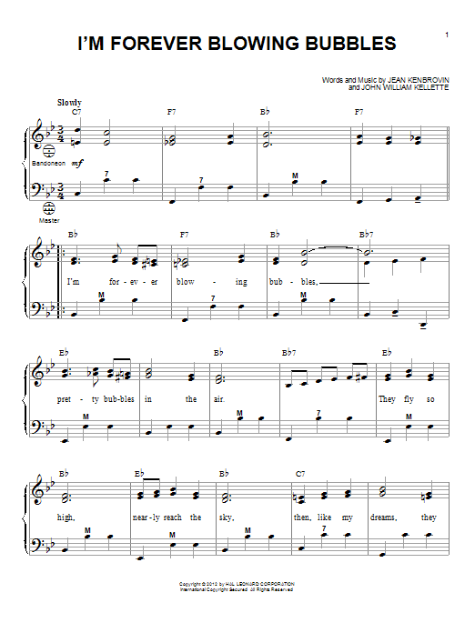 Download Gary Meisner I'm Forever Blowing Bubbles Sheet Music and learn how to play Accordion PDF digital score in minutes