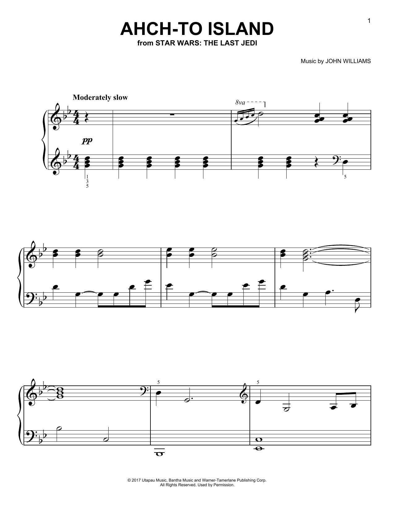 Download John Williams Ahch-To Island Sheet Music and learn how to play Piano PDF digital score in minutes