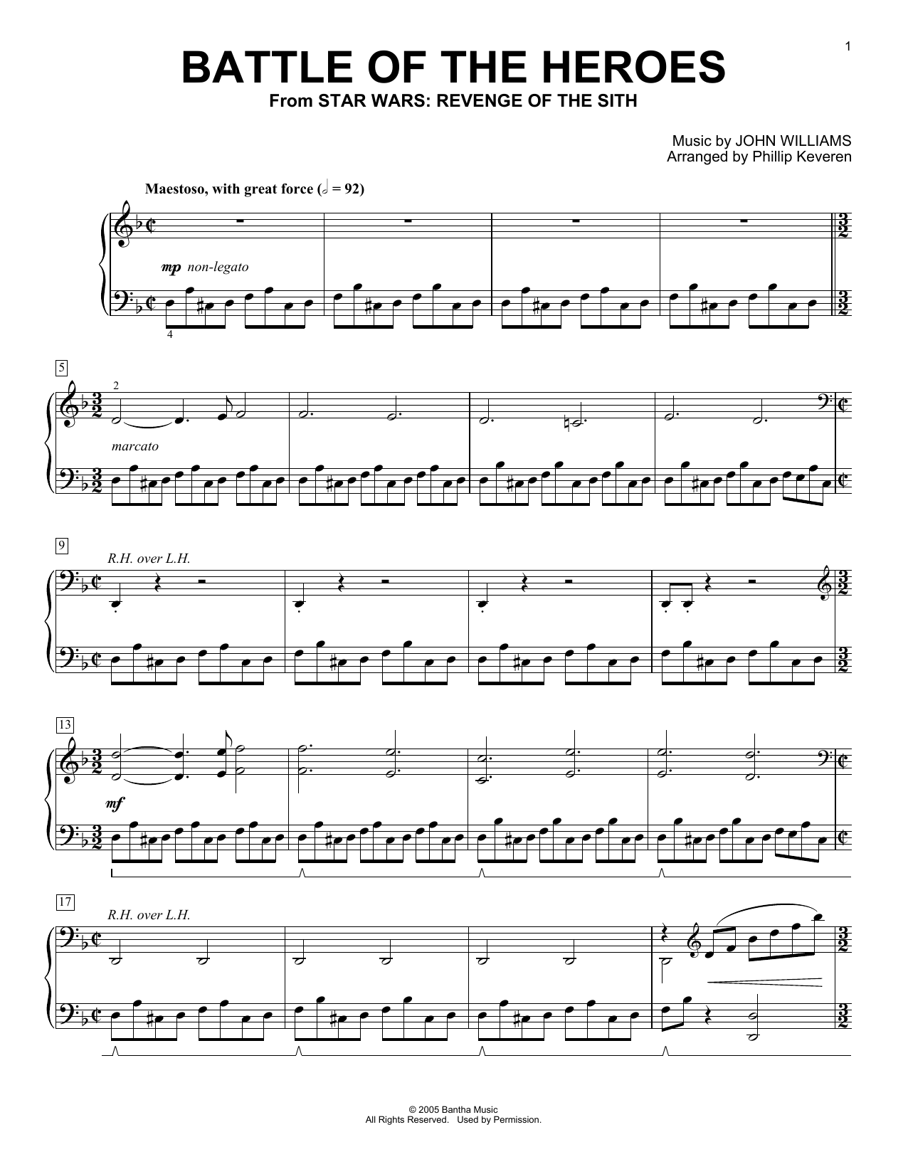 Download Phillip Keveren Battle Of The Heroes Sheet Music and learn how to play Piano PDF digital score in minutes