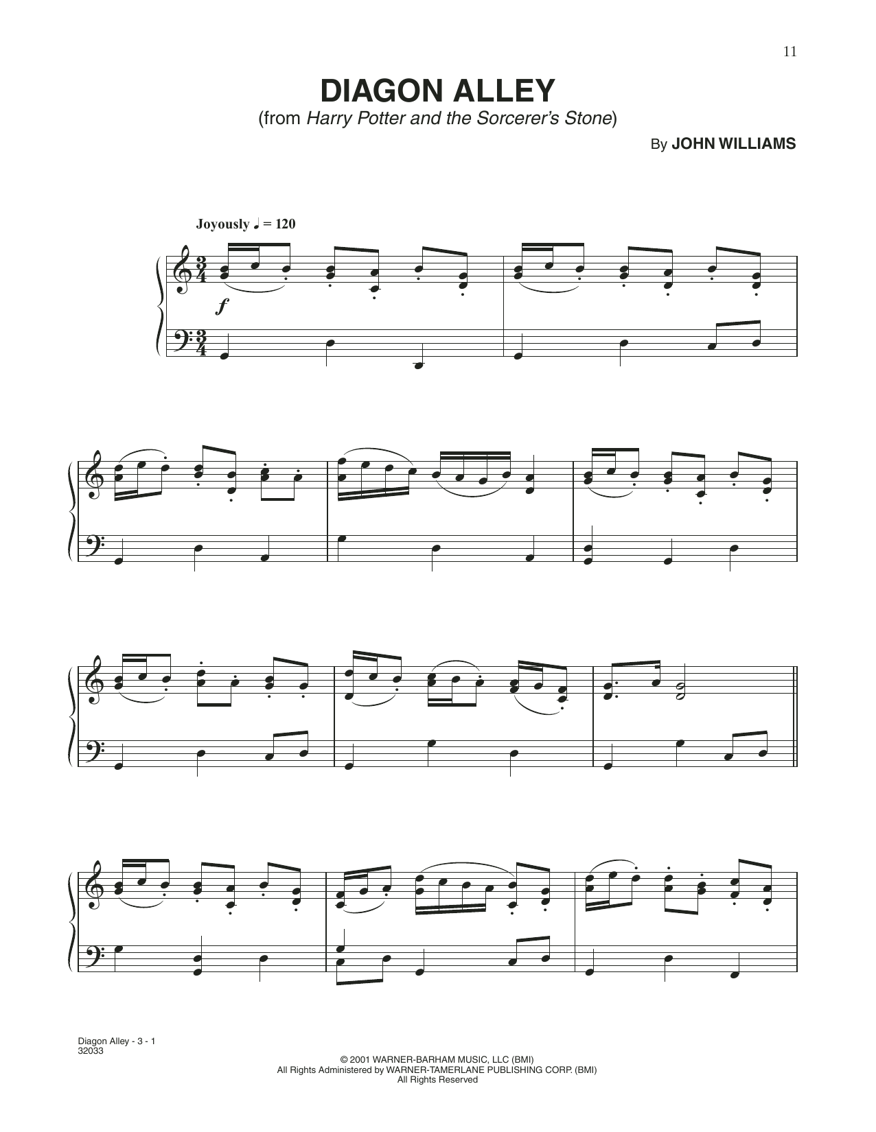 Download John Williams Diagon Alley (from Harry Potter) Sheet Music and learn how to play Piano Solo PDF digital score in minutes