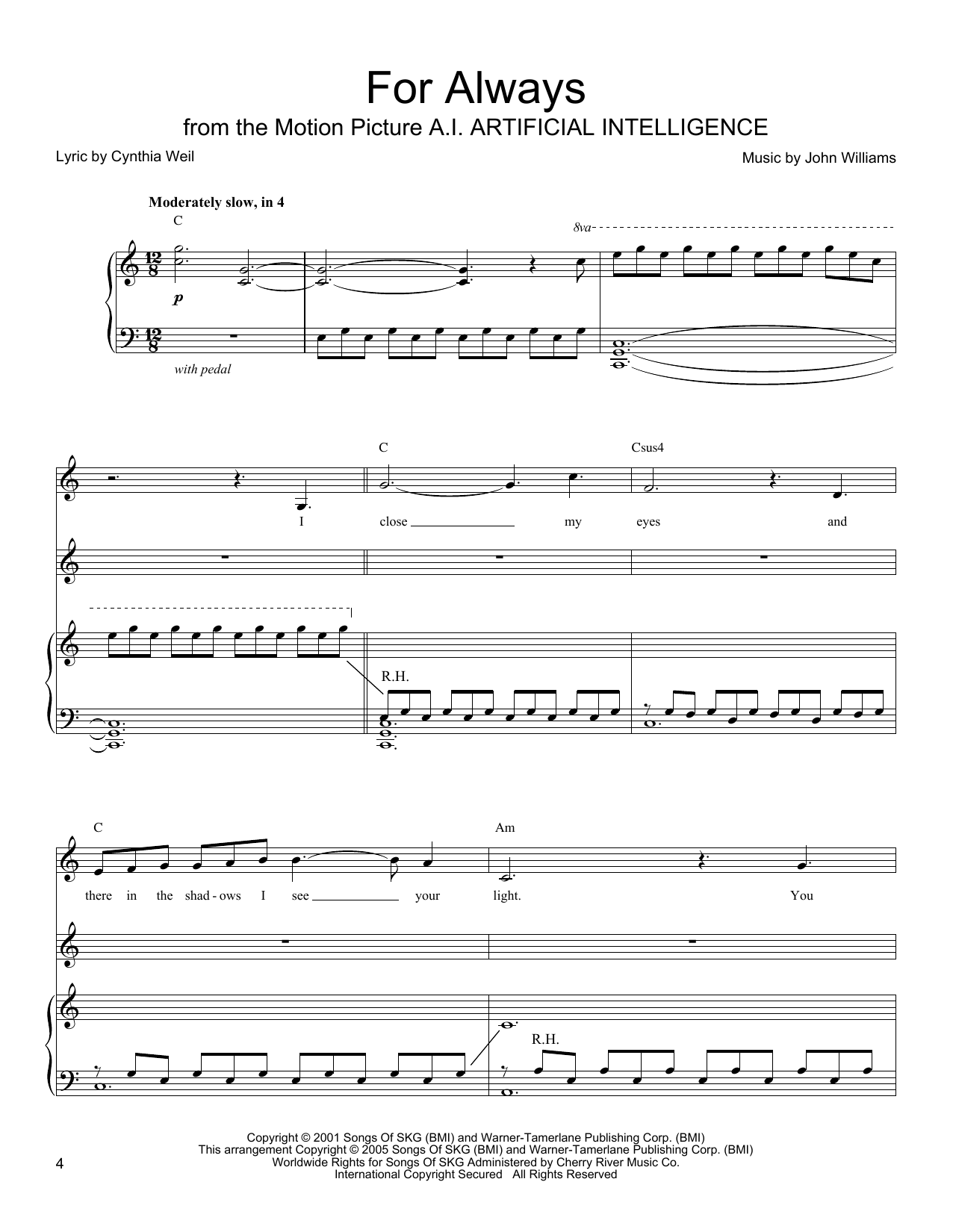Download John Williams For Always Sheet Music and learn how to play Vocal Duet PDF digital score in minutes