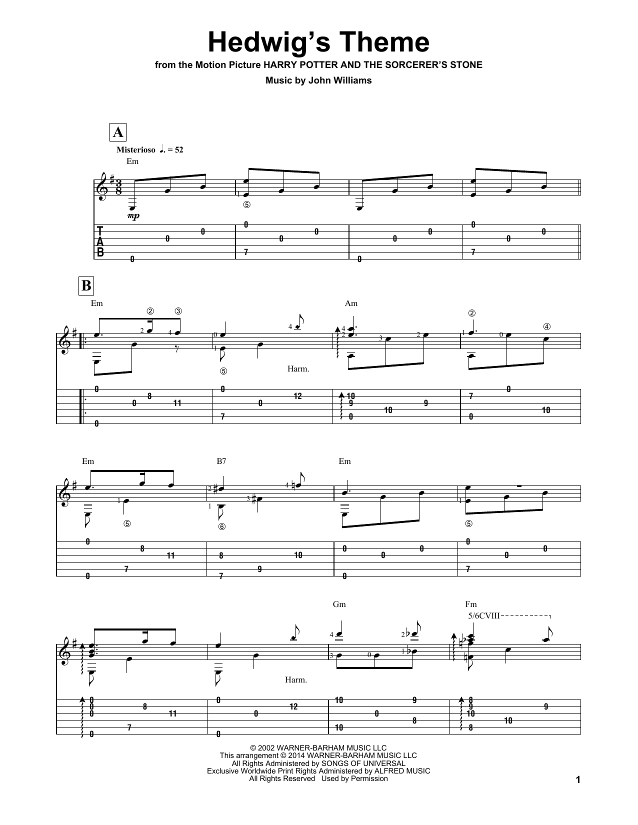 Download John Williams Hedwig's Theme (arr. Ben Woolman) (from Harry Potter And The Sorcerer's Stone) Sheet Music and learn how to play Solo Guitar PDF digital score in minutes