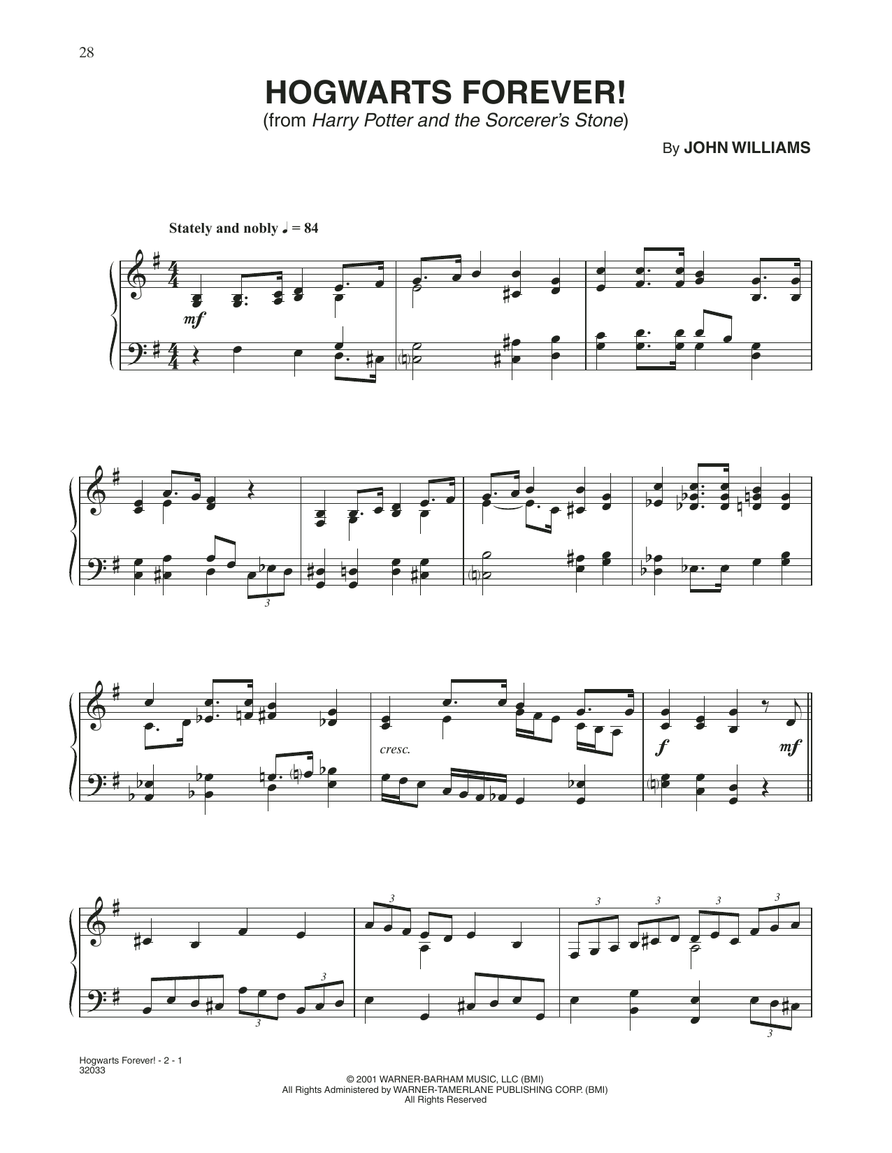 Download John Williams Hogwarts Forever (from Harry Potter) Sheet Music and learn how to play Piano Solo PDF digital score in minutes