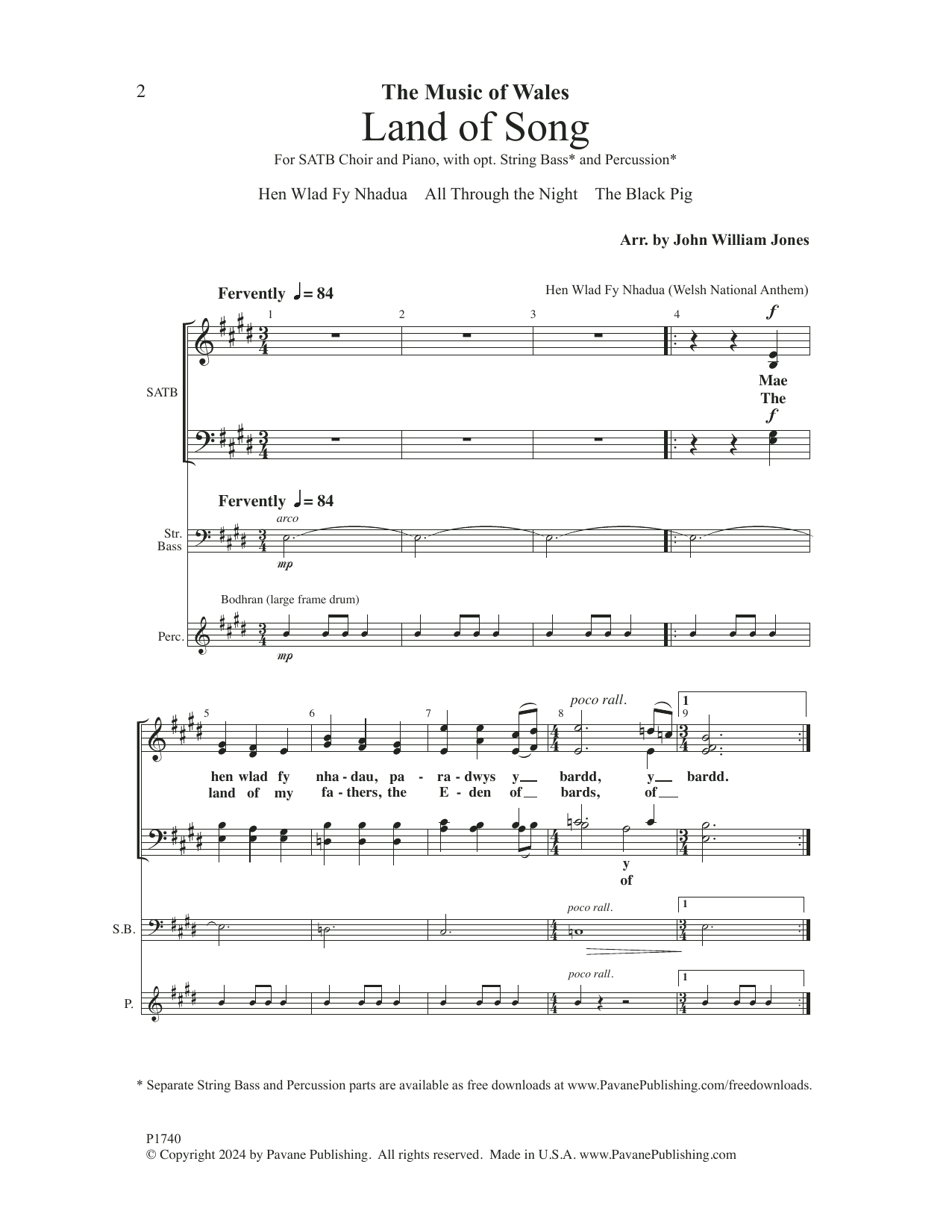 Download John Williams Jones Land Of Song Sheet Music and learn how to play SATB Choir PDF digital score in minutes