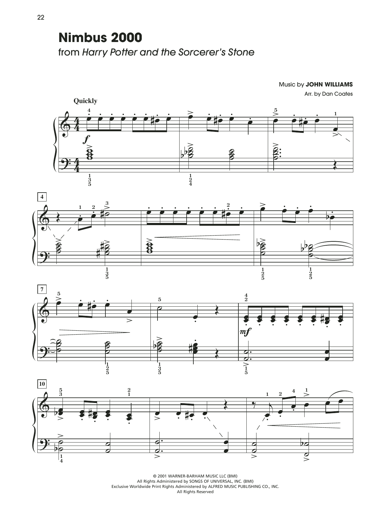 Download John Williams Nimbus 2000 (arr. Dan Coates) Sheet Music and learn how to play Easy Piano PDF digital score in minutes
