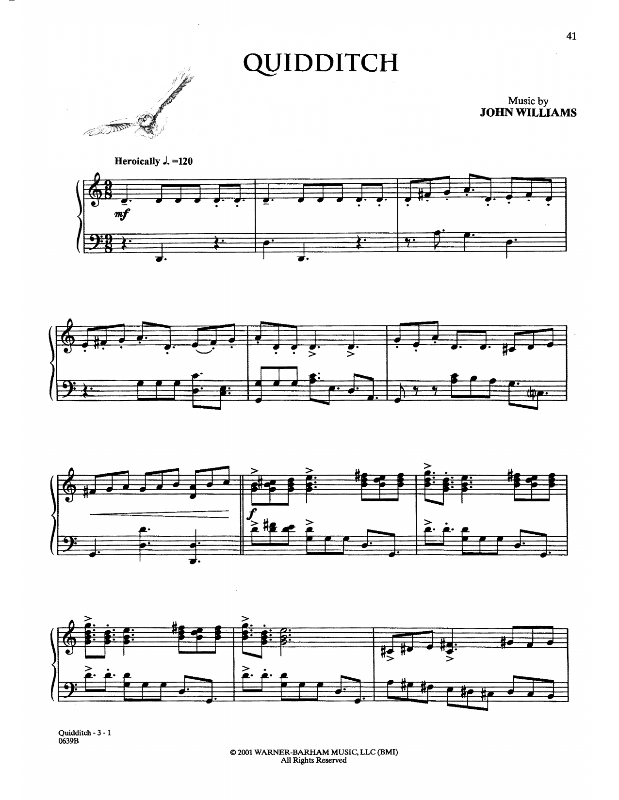 Download John Williams Quidditch (from Harry Potter) Sheet Music and learn how to play Piano Solo PDF digital score in minutes