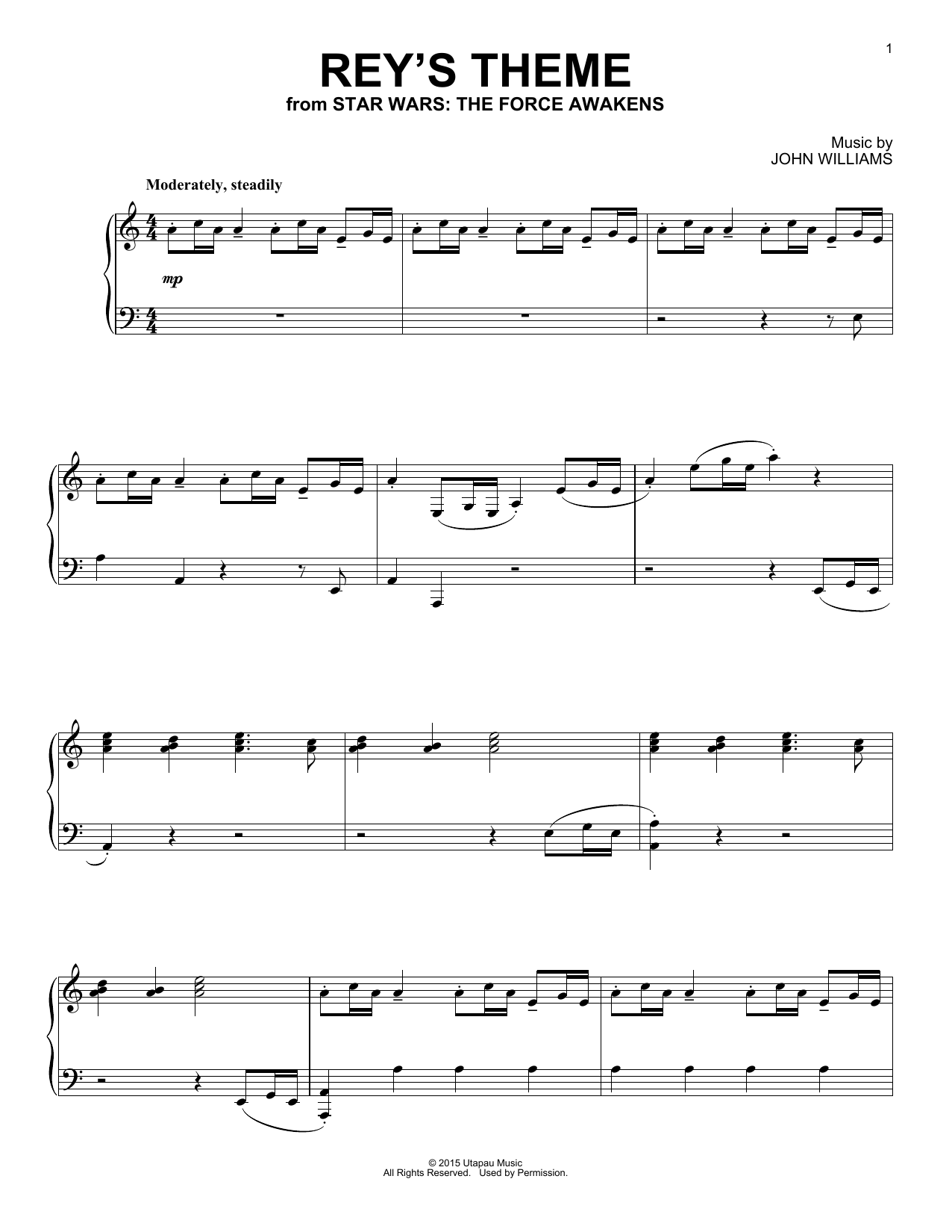 Download John Williams Rey's Theme Sheet Music and learn how to play Ukulele PDF digital score in minutes