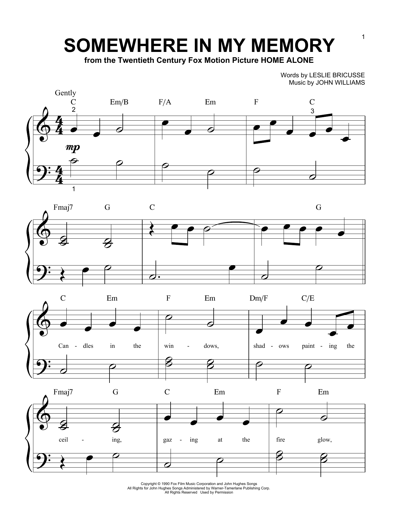 Download John Williams Somewhere In My Memory Sheet Music and learn how to play Guitar Lead Sheet PDF digital score in minutes