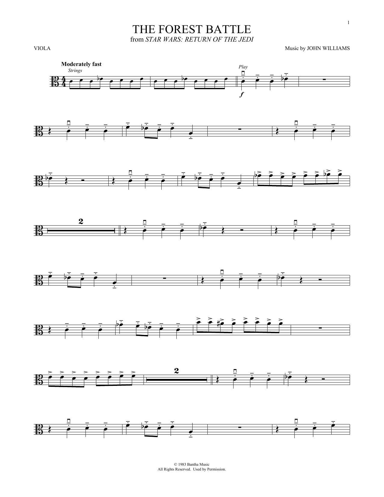 Download John Williams The Forest Battle (from Star Wars: Return Of The Jedi) Sheet Music and learn how to play French Horn Solo PDF digital score in minutes
