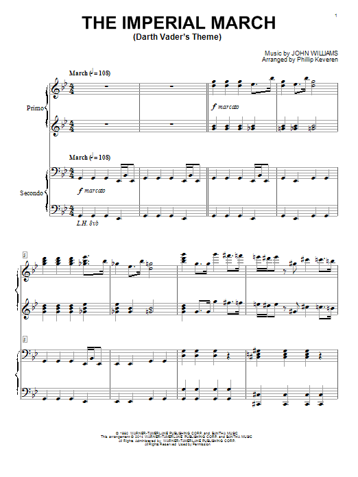 Download Phillip Keveren The Imperial March (Darth Vader's Theme) Sheet Music and learn how to play Piano PDF digital score in minutes