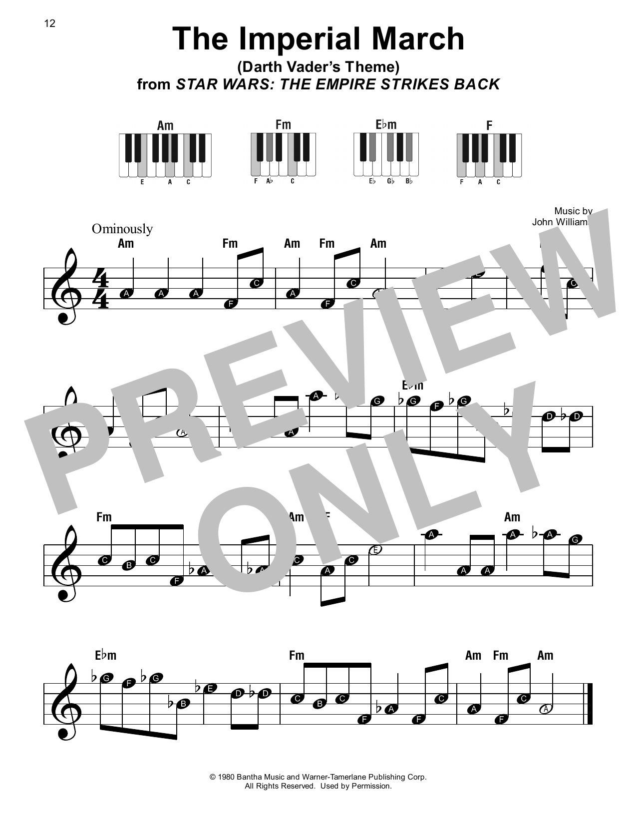 Download John Williams The Imperial March (from Star Wars: The Empire Strikes Back) Sheet Music and learn how to play Super Easy Piano PDF digital score in minutes