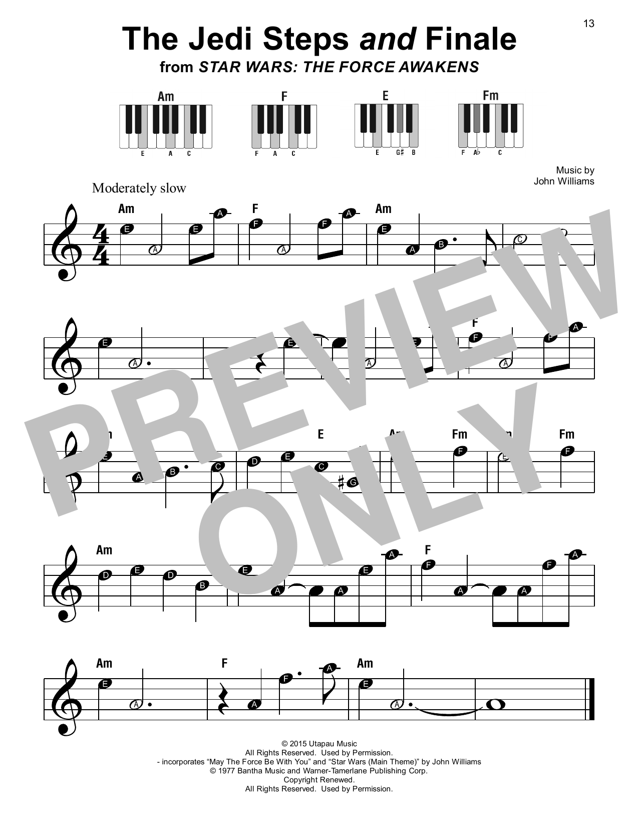Download John Williams The Jedi Steps And Finale (from Star Wars: The Force Awakens) Sheet Music and learn how to play Super Easy Piano PDF digital score in minutes