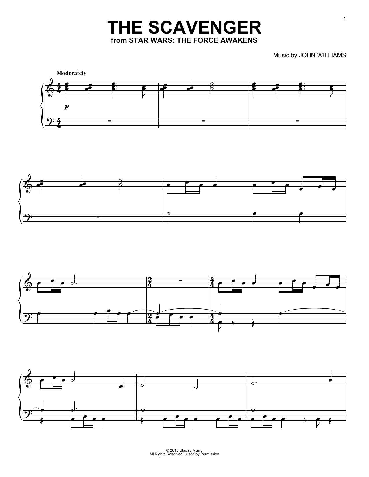 Download John Williams The Scavenger Sheet Music and learn how to play Piano PDF digital score in minutes