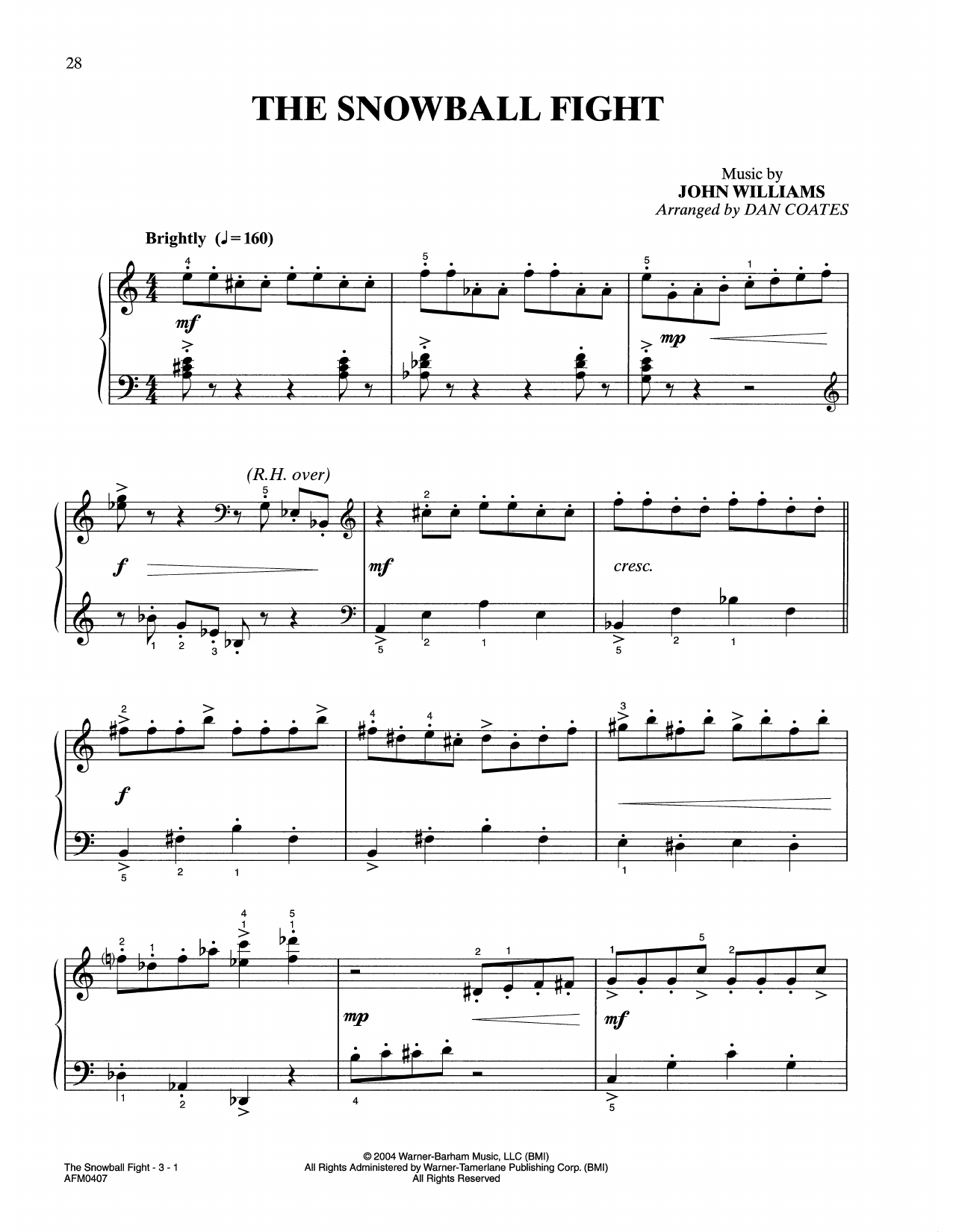 Download John Williams The Whomping Willow And The Snowball Fight (from Harry Potter) (arr. Dan Coates) Sheet Music and learn how to play Easy Piano PDF digital score in minutes