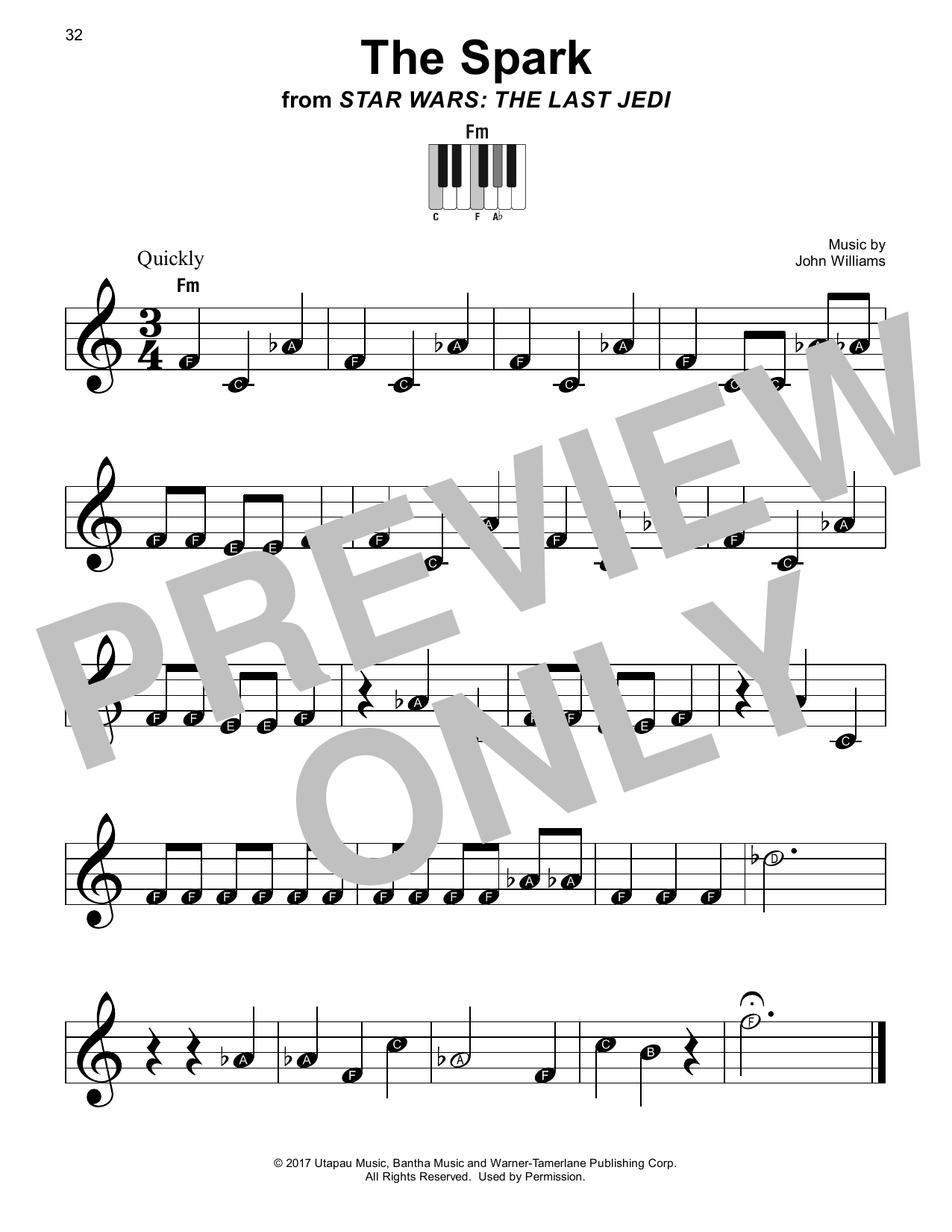 Download John Williams The Spark (from Star Wars: The Last Jedi) Sheet Music and learn how to play Super Easy Piano PDF digital score in minutes