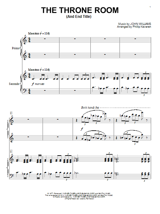 Download Phillip Keveren The Throne Room (And End Title) Sheet Music and learn how to play Piano Duet PDF digital score in minutes