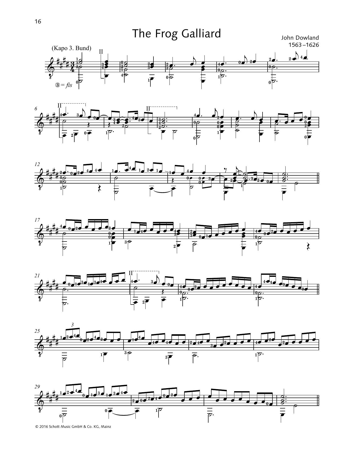 frog galliard sheet music