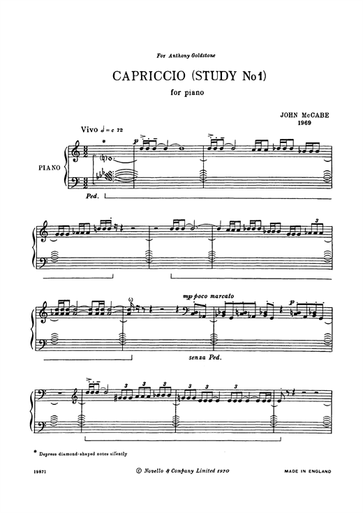Download John McCabe Capriccio (Study No. 1) Sheet Music and learn how to play Piano PDF digital score in minutes