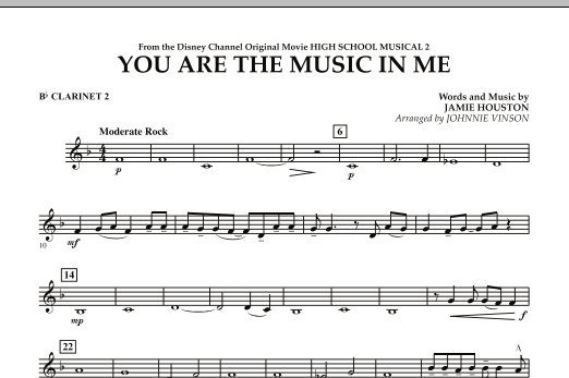 Download Johnnie Vinson You Are The Music In Me (from High School Musical 2) - Bb Clarinet 2 Sheet Music and learn how to play Concert Band PDF digital score in minutes