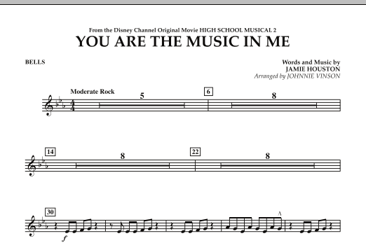 Download Johnnie Vinson You Are The Music In Me (from High School Musical 2) - Bells Sheet Music and learn how to play Concert Band PDF digital score in minutes