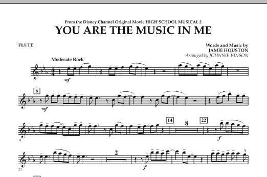 Download Johnnie Vinson You Are The Music In Me (from High School Musical 2) - Flute Sheet Music and learn how to play Concert Band PDF digital score in minutes