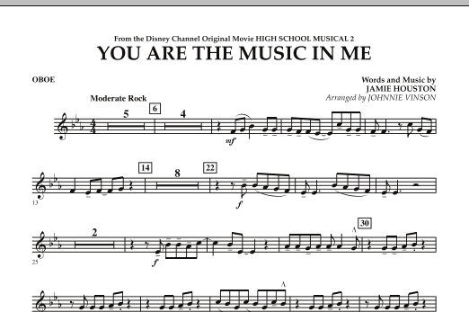 Download Johnnie Vinson You Are The Music In Me (from High School Musical 2) - Oboe Sheet Music and learn how to play Concert Band PDF digital score in minutes