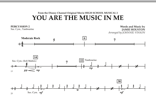 Download Johnnie Vinson You Are The Music In Me (from High School Musical 2) - Percussion 2 Sheet Music and learn how to play Concert Band PDF digital score in minutes