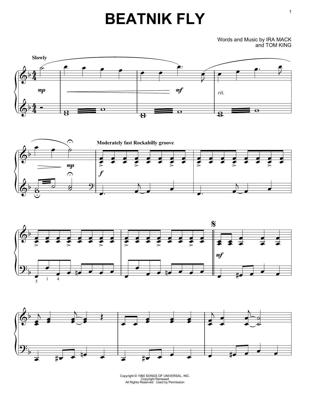 Download Johnny & The Hurricanes Beatnik Fly Sheet Music and learn how to play Keyboard Transcription PDF digital score in minutes