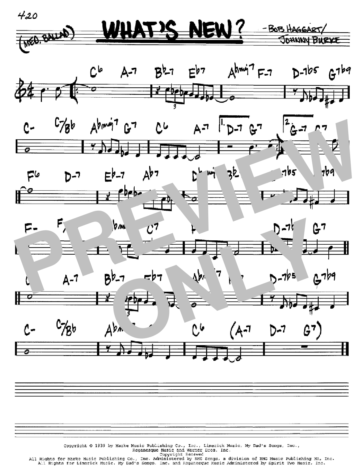 Download Johnny Burke What's New? Sheet Music and learn how to play Real Book - Melody, Lyrics & Chords - C Instruments PDF digital score in minutes