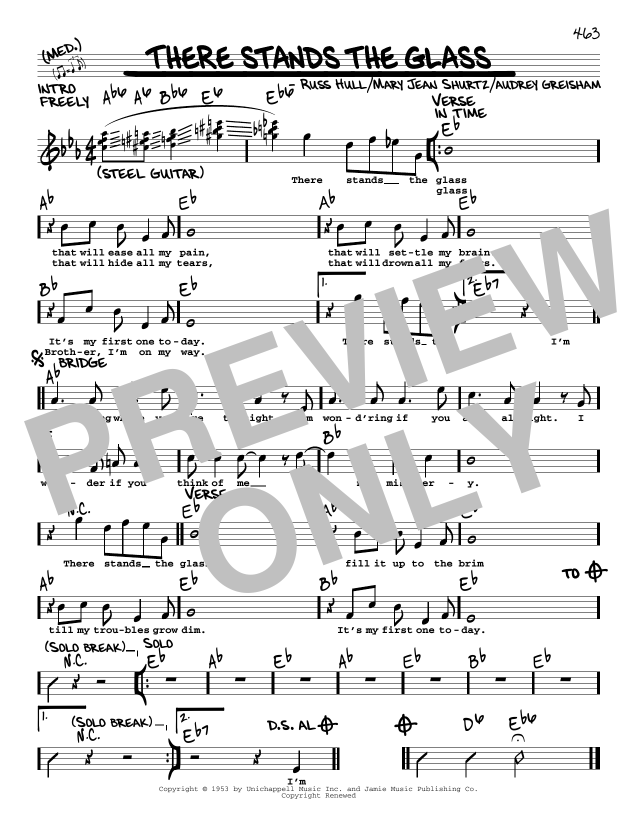 Download Johnny Bush There Stands The Glass Sheet Music and learn how to play Real Book – Melody, Lyrics & Chords PDF digital score in minutes