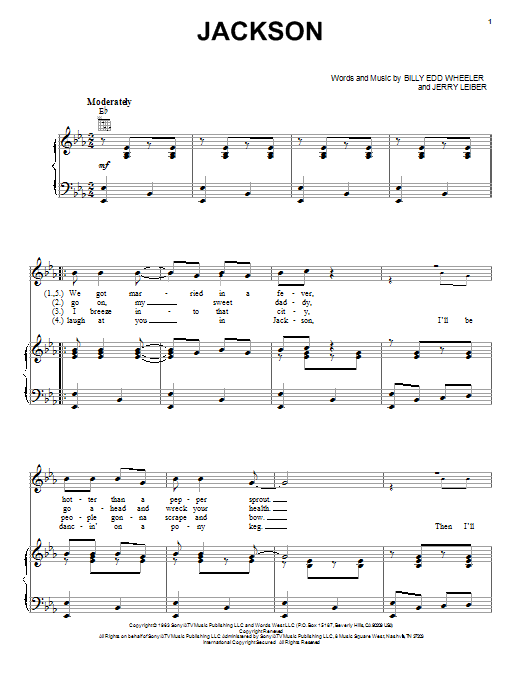 Download Johnny Cash & June Carter Jackson Sheet Music and learn how to play Real Book – Melody, Lyrics & Chords PDF digital score in minutes