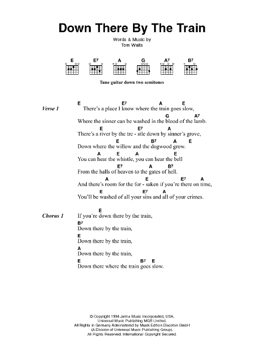 Download Johnny Cash Down There By The Train Sheet Music and learn how to play Lyrics & Chords PDF digital score in minutes
