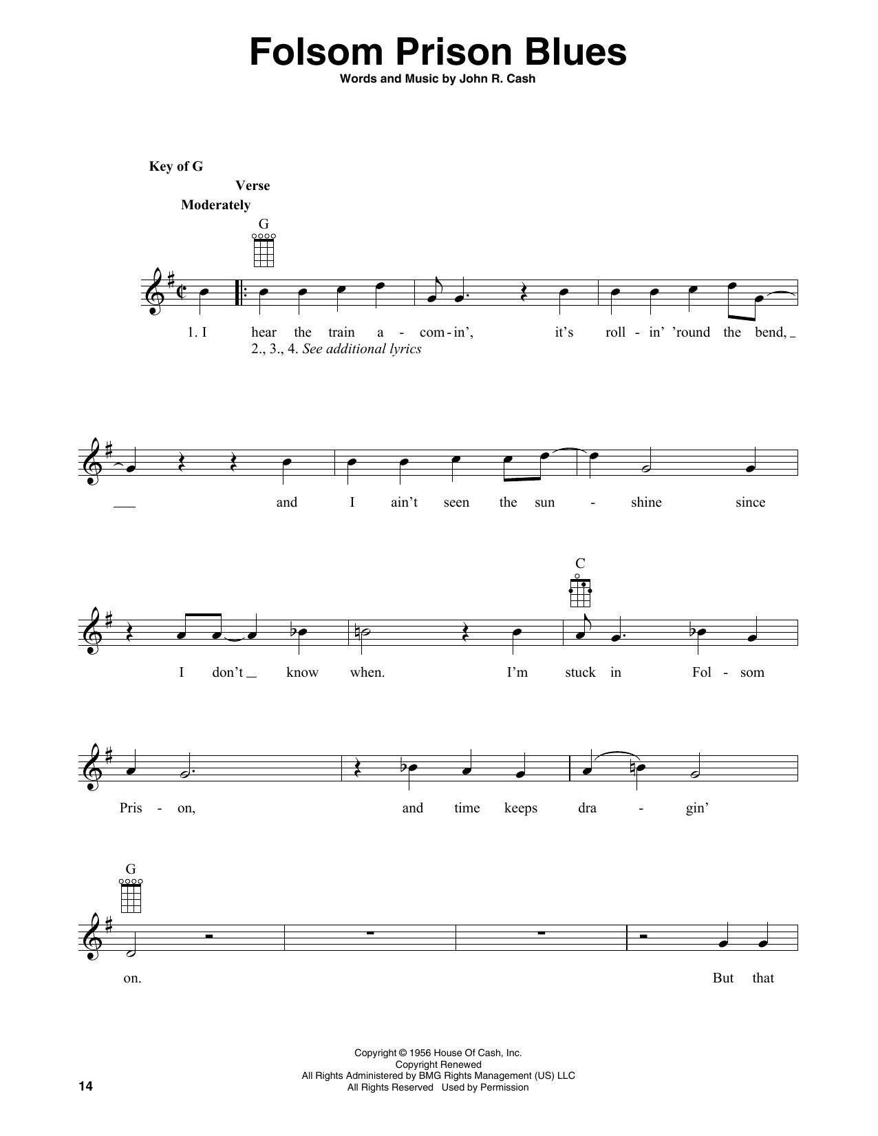 Download Johnny Cash Folsom Prison Blues (arr. Fred Sokolow) Sheet Music and learn how to play Banjo Tab PDF digital score in minutes