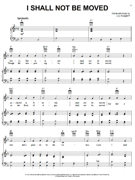 Download Johnny Cash I Shall Not Be Moved Sheet Music and learn how to play Piano, Vocal & Guitar (Right-Hand Melody) PDF digital score in minutes