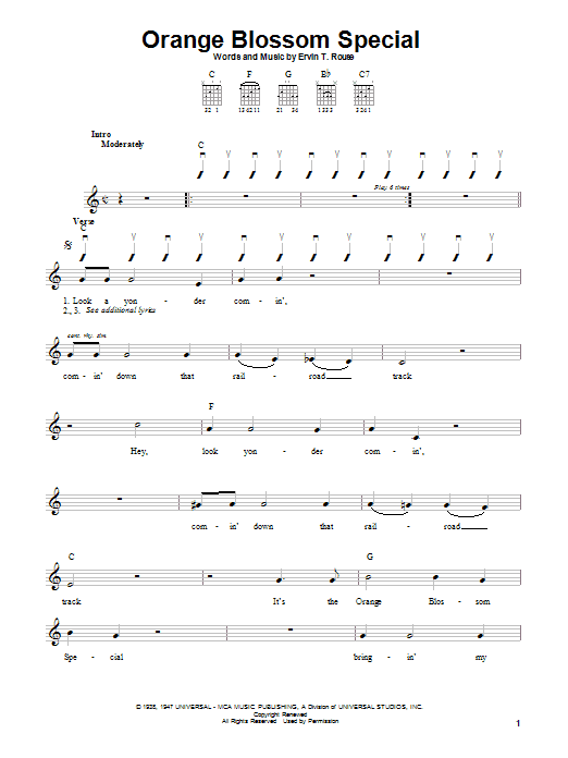 Download Johnny Cash Orange Blossom Special Sheet Music and learn how to play Guitar Tab PDF digital score in minutes