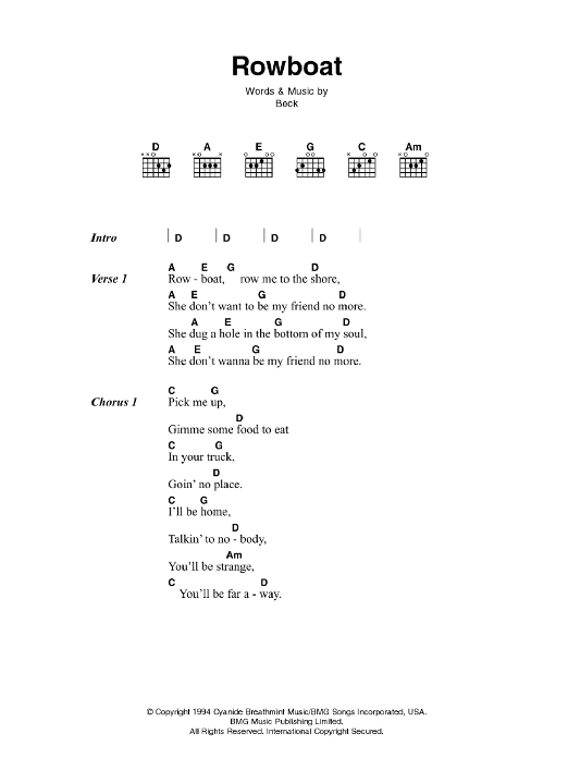 Download Johnny Cash Rowboat Sheet Music and learn how to play Lyrics & Chords PDF digital score in minutes